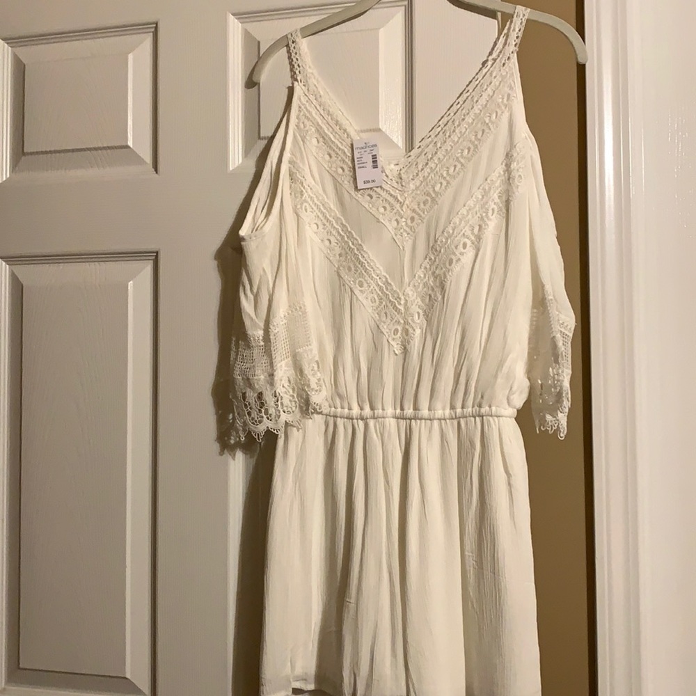 Brand New White Shorts Romper